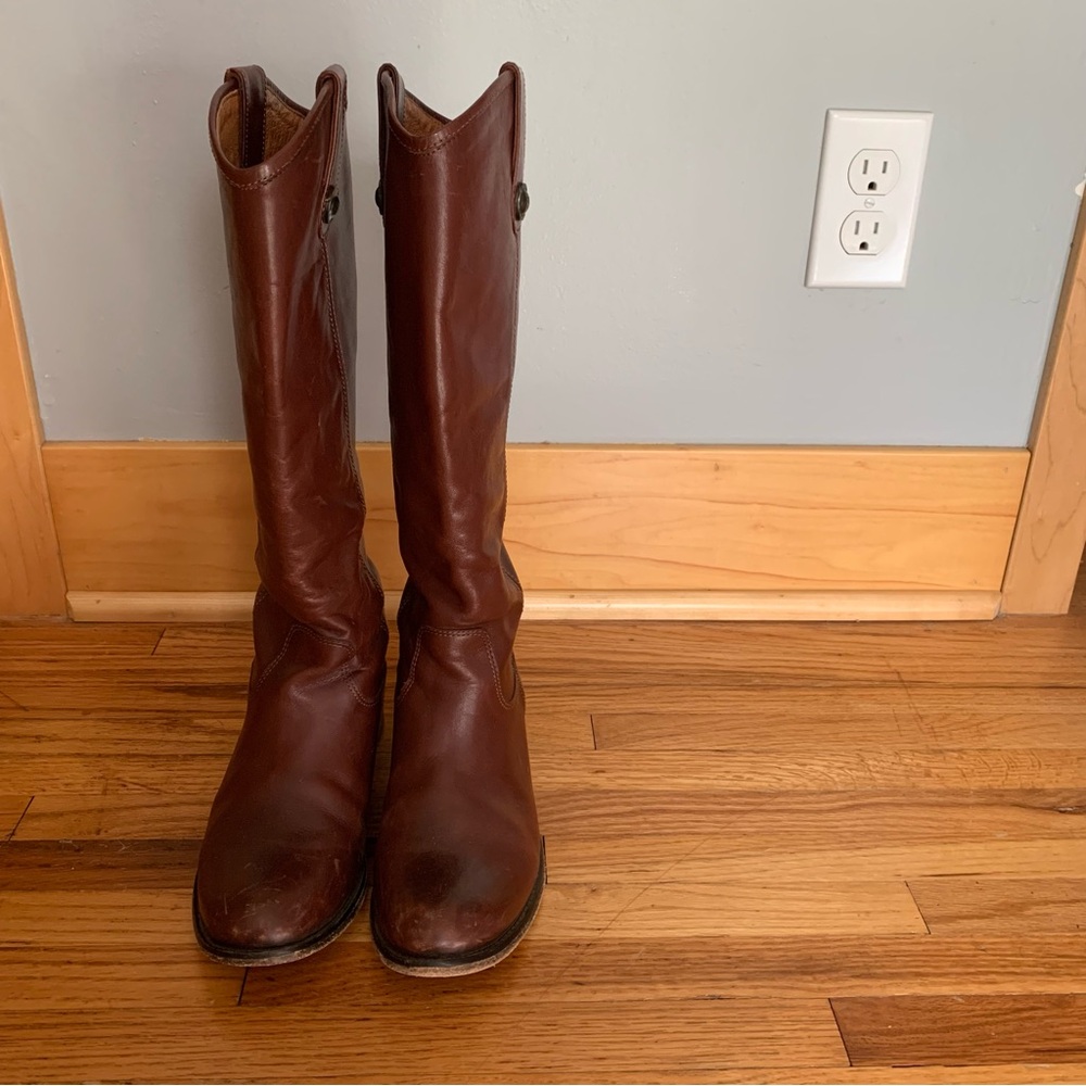 Frye Melissa Pull-On Riding Boots Redwood